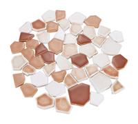 Sourcing Map 500g/1.1LB Irregular Ceramic Mosaic Tiles, Mixed Brown, 2.3-4.2 cm, 6 mm Thick, 1 pc x 500g