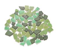 Sourcing Map 500g/1.1LB Irregular Ceramic Mosaic Tiles, Mixed Green, 1.3-2 cm, 100-200 Pieces