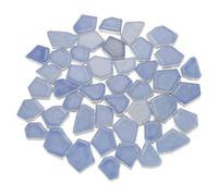 sourcing map 500g/1.1LB Irregular Ceramics Mosaic Tiles, 2.3-4.2 cm Bulk Stained Ceramic Mosaic Pieces Stones Mosaic Kits for DIY Art Craft Projects Home Decor, Blue