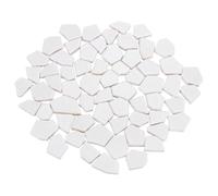 sourcing map 500g/1.1LB Irregular Ceramics Mosaic Tiles, 2.3-4.2 cm Bulk Stained Ceramic Mosaic Pieces Stones Mosaic Kits for DIY Art Craft Projects Home Decor, White
