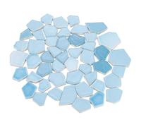 sourcing map 500g/1.1LB Irregular Ceramics Mosaic Tiles, 2.3-4.2 cm Bulk Stained Ceramic Mosaic Pieces Stones Mosaic Kits for DIY Art Craft Projects Home Decor, Mixed Light Blue