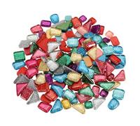 sourcing map 500g/1.1lb Mixed Color Irregular Glass Mosaic Tiles, 400 Pcs Glitter Crystal Glass Mosaic Tiles Stained Glass Piece for DIY Art Crafts, Mixed Color, 4 Shapes