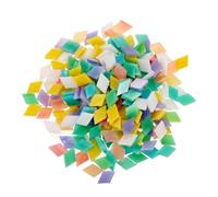 sourcing map 500g/1.1lb Mixed Color Rhombic Mica Mosaic Tiles, 800 Pcs Glitter Crystal Mica Mosaic Tiles Stained Mica Piece for DIY Art Crafts, Mixed Brown Yellow