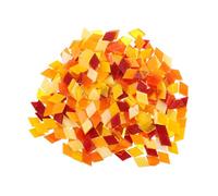 sourcing map 500g/1.1lb Mixed Color Rhombic Mica Mosaic Tiles, 800 Pcs Glitter Crystal Mica Mosaic Tiles Stained Mica Piece for DIY Art Crafts, Red Orange Yellow