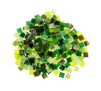 sourcing map 500g/1.1lb Mixed Color Square Mica Mosaic Tiles, 700 Pcs Glitter Crystal Mica Mosaic Tiles Stained Mica Piece for DIY Art Crafts, Mixed Green