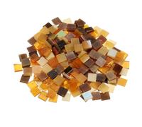 sourcing map 500g/1.1lb Mixed Color Square Mica Mosaic Tiles, 700 Pcs Glitter Crystal Mica Mosaic Tiles Stained Mica Piece for DIY Art Crafts, Mixed Brown