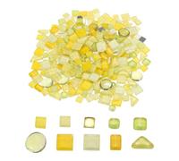 sourcing map 500g Irregular Crystal Glass Mosaic Tiles, Craft Tiny Mosaic Tiles Bulk for Craft DIY Hobbies Art Project Yellow Series
