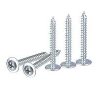 sourcing map 500Pcs #8 x 1-1/2" Phillips Head Self Tapping Screws, Carbon Steel Flat Head High-Strength Quick Tapping Screws Wood Screw for Wood, Metal, Plastic, Silver