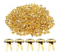 sourcing map 500pcs Brads Paper Fasteners, 18mm x 24mm Metal Paper Crafts Brads, Small Round Brass Split Pins for Children Crafting Decorative Scrapbooking DIY, Gold