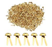 sourcing map 500pcs Brads Paper Fasteners, 6mm x 13mm Metal Paper Crafts Brads, Small Round Brass Split Pins for Children Crafting Decorative Scrapbooking DIY, Gold
