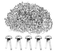 sourcing map 500pcs Brads Paper Fasteners, 8mm x 17mm Metal Paper Crafts Brads, Small Round Brass Split Pins for Children Crafting Decorative Scrapbooking DIY, Silver
