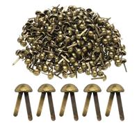sourcing map 500pcs Brads Paper Fasteners, 8mm x 17mm Metal Paper Crafts Brads, Small Round Brass Split Pins for Children Crafting Decorative Scrapbooking DIY, Bronze