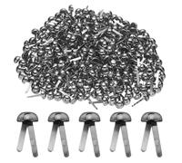 sourcing map 500pcs Brads Paper Fasteners, 8mm x 17mm Metal Paper Crafts Brads, Small Round Brass Split Pins for Children Crafting Decorative Scrapbooking DIY, Gunmetal
