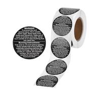 sourcing map 500Pcs Candle Warning Labels, 1.5 Inch Black Candles Wick Jar Warning Stickers Self-Adhesive for DIY Candle Making Jar Wax Melt Containers, Tins, Glasses Safety Sticker-D Style