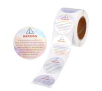 sourcing map 500Pcs Candle Warning Labels, 1.5 Inch Laser Silver Candles Wick Jar Warning Stickers Self-Adhesive for DIY Candle Making Jars Wax Melt Containers, Glasses Safety Sticker-K Style