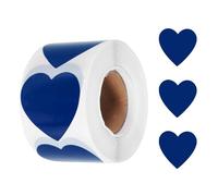 sourcing map 500pcs Dark Blue Heart Stickers Roll 1.5 Inch Self-Adhesive Stickers Coding Label Removable for DIY Crafts Homework, Office, Shop, Home, Classroom Marking