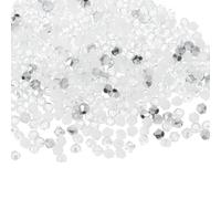 sourcing map 500Pcs Glass Crystal Beads, 3mm Bicone Crystal Bead Loose Rondelle Shaped Faceted Bead for Bracelets Necklaces Earrings Keychains DIY, White