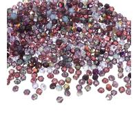 sourcing map 500Pcs Glass Crystal Beads, 3mm Bicone Crystal Bead Loose Rondelle Shaped Faceted Bead for Bracelets Necklaces Earrings Keychains DIY, Purple