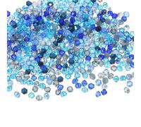 sourcing map 500Pcs Glass Crystal Beads, 3mm Bicone Crystal Bead Loose Rondelle Shaped Faceted Bead for Bracelets Necklaces Earrings Keychains DIY, Blue