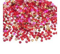 sourcing map 500Pcs Glass Crystal Beads, 3mm Bicone Crystal Bead Loose Rondelle Shaped Faceted Bead for Bracelets Necklaces Earrings Keychains DIY, Red