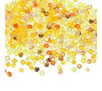 sourcing map 500Pcs Glass Crystal Beads, 3mm Bicone Crystal Bead Loose Rondelle Shaped Faceted Bead for Bracelets Necklaces Earrings Keychains DIY, Yellow