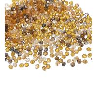 sourcing map 500Pcs Glass Crystal Beads, 3mm Bicone Crystal Bead Loose Rondelle Shaped Faceted Bead for Bracelets Necklaces Earrings Keychains DIY, Brown