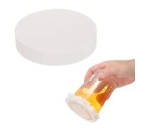 sourcing map 500Pcs Leak-Proof Cup Cap Lid Liners, 11.5cm Round Sealing Paper Pads Disposable Paper Cup Cover Drink Protective Cap Sealing Spill Films for Drink Milk Tea Coffee Beverage, White
