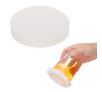 sourcing map 500Pcs Leak-Proof Cup Cap Lid Liners, 12cm Round Sealing Paper Pads Disposable Paper Cup Cover Drink Protective Cap Sealing Spill Films for Drink Milk Tea Coffee Beverage, White