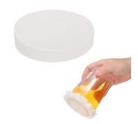 sourcing map 500Pcs Leak-Proof Cup Cap Lid Liners, 13cm Round Sealing Paper Pads Disposable Paper Cup Cover Drink Protective Cap Sealing Spill Films for Drink Milk Tea Coffee Beverage, White