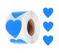 sourcing map 500pcs Light Blue Heart Stickers Roll 1.5 Inch Self-Adhesive Stickers Coding Label Removable for DIY Crafts Homework, Office, Shop, Home, Classroom Marking