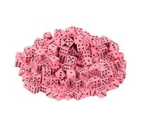 sourcing map 500Pcs Mini Dice, 8mm/0.31" Acrylic Tiny Six Side Game Dot Square Dice Bulk for Table Board Game Party Activities, Pink/Black
