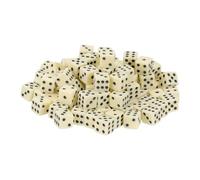 sourcing map 500Pcs Mini Dice, 8mm/0.31" Acrylic Tiny Six Side Game Dot Square Dice Bulk for Table Board Game Party Activities, Beige/Black