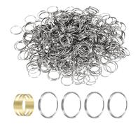 sourcing map 500pcs Mini Split Rings, 11mm 304 Stainless Steel Jump Ring Small Round Ring Clips Crystals Suncatcher for Fastening Chandelier Crystal Lamp Accessories, Silver