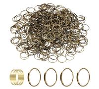 sourcing map 500pcs Mini Split Rings, 11mm 304 Stainless Steel Jump Ring Small Round Ring Clips Crystals Suncatcher for Fastening Chandelier Crystal Lamp Accessories, Bronze