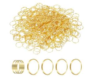 sourcing map 500pcs Mini Split Rings, 11mm 304 Stainless Steel Jump Ring Small Round Ring Clips Crystals Suncatcher for Fastening Chandelier Crystal Lamp Accessories, Gold