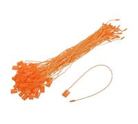 sourcing map 500Pcs Nylon Hang Tag String 6.7Inch Snap Lock Pins Loop Price Tag Fastener Plastic Tags Ties Tag Tags for Clothes String Tags Tags with String Orange