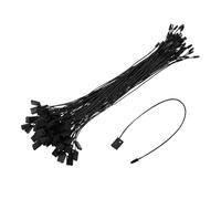 sourcing map 500Pcs Nylon Hang Tag String 6.7Inch Snap Lock Pins Loop Price Tag Fastener Plastic Tags Ties Tag Tags for Clothes String Tags Tags with String Black