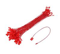 sourcing map 500Pcs Nylon Hang Tag String 6.7Inch Snap Lock Pins Loop Price Tag Fastener Plastic Tags Ties Tag Tags for Clothes String Tags Tags with String Red