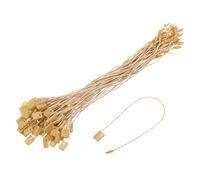sourcing map 500Pcs Nylon Hang Tag String 6.7Inch Snap Lock Pins Loop Price Tag Fastener Plastic Tags Ties Tag Tags for Clothes String Tags Tags with String Earthy Yellow