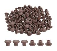 sourcing map 500Pcs Plastic Hole Plugs, 5/16" x 1/4"(DxH) Hole Cover Tubing End Cap for Round Holes(5mm), Cabinet Furniture Cupboard Shelves, Dark Brown
