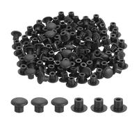 sourcing map 500Pcs Plastic Hole Plugs, 5/16" x 1/4"(DxH) Hole Cover Tubing End Cap for Round Holes(5mm), Cabinet Furniture Cupboard Shelves, Black