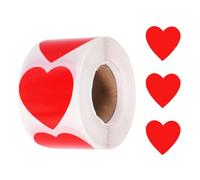 sourcing map 500pcs Red Heart Stickers Roll 1.5 Inch Self-Adhesive Stickers Coding Label Removable for DIY Crafts Homework, Office, Shop, Home, Classroom Marking