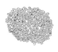 sourcing map 500Pcs Round Crimp Beads, 1.5mm Metal Spacer Loose Beads Metal Clamp Ends Tiny Stoppers Bead for Bracelet Jewelry Making Craft DIY, White Gold