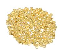 sourcing map 500Pcs Round Crimp Beads, 2mm Metal Spacer Loose Beads Metal Clamp Ends Tiny Stoppers Bead for Bracelet Jewelry Making Craft DIY, Gold
