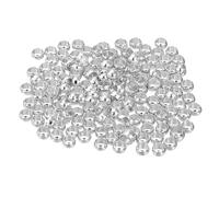 sourcing map 500Pcs Round Crimp Beads, 3mm Metal Spacer Loose Beads Metal Clamp Ends Tiny Stoppers Bead for Bracelet Jewelry Making Craft DIY, White Gold