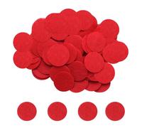 sourcing map 500pcs Round Felt Circles, 40mm 1-1/2" Pre Cut Felt Craft Pads Non-Woven Mini Felt Fabric Circles for DIY Sewing Handcraft Cut Projects Craft Finishing, Red
