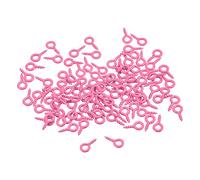 sourcing map 500Pcs Small Screw Eye Pins Hooks Mini Eyelets Screws Threaded, 4x8x1mm Self Tapping Screw for Jewelry Making Findings DIY Crafts, Dark Pink