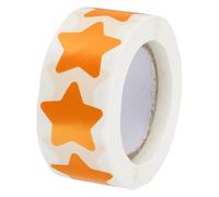 sourcing map 500pcs Star Stickers Roll 1" Orange Self-Adhesive Star Labels Removable for Notes, Greeting Cards, Gift Boxes, Scrapbooks