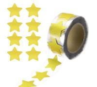 sourcing map 500Pcs Star Stickers Self-Adhesive Sparkly Stickers Glitter Foil Incentive Stickers for Reward Classroom Teacher Supply Envelope Birthday Package Decoration,Gold,1 Inch