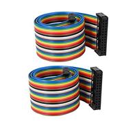 sourcing map 50cm 26 Pin 26 Way F/F Connector IDC Flat Rainbow Ribbon Cable 2pcs